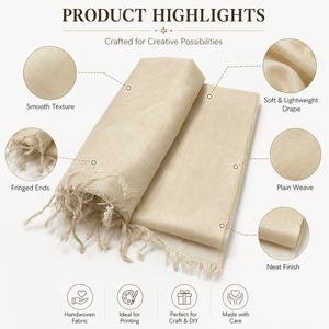 Écharpes carrées de luxe vierges en soie tissée à la main pour impression numérique, châles en tissu naturel uni pour artisanat DIY et art textile - Product Image 6