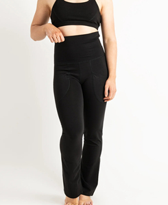 2026 Hot Sale Women's High Waist Flared Leg Solid Yoga <b>Leggings</b> <b>With</b> <b>Pockets</b> Four-Way Stretch Full Length Seamless Design 160g - Product Image 1