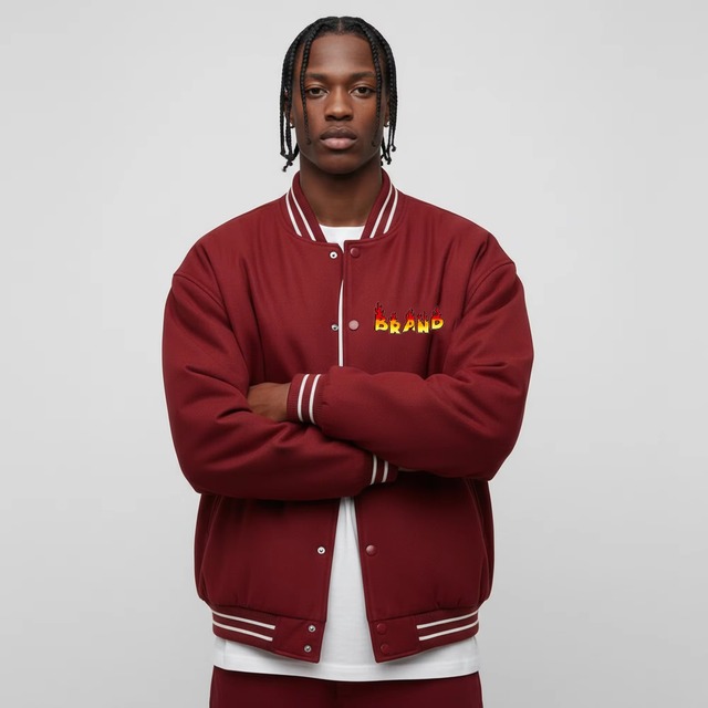 Wholesale Custom Embroidered Logo Men's Winter Varsity Jacket High Quality 100% Wool Canvas 2 Tone Streetwear Hip Hop