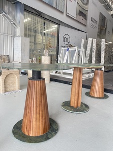 Lujo Brasil <span class=keywords><strong>Vitoria</strong></span> Regia Cuarcita verde Mesa de centro de mármol verde redonda Mesas auxiliares de mármol - Product Image 2