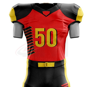 เสื้อฟุตบอลสีแดงดำเหลือง หมายเลข 50 สำหรับผู้ชาย ผ้าโพลีเอสเตอร์ ระบายอากาศได้ดี ไซส์ผู้ใหญ่ ดีไซน์คอวี - Product Image 3