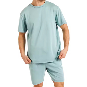 OEM/ODM Customized Logo Summer Plus Size <b>Men's</b> Clothing Two Piece <b>Shorts</b> Cotton Sport T <b>Shirt</b> <b>Men</b> <b>Short</b> <b>Sets</b> - Product Image 4