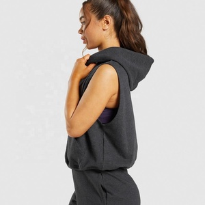 2024 Logo personnalisé dames femmes sweat de haute qualité sans manches Gym pull à capuche Offre Spéciale haut d'hiver - Product Image 3