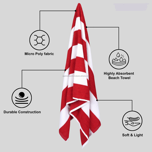 ผ้าขนหนู OEM Cabana Stripe 600 GSM ผ้าฝ้ายเนื้อนุ่มจากอิตาลี สำหรับสระว่ายน้ำและการเดินทาง - Product Image 4