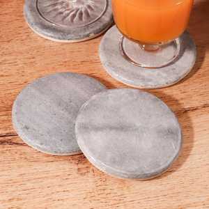 Ensemble de sous-verres élégants en marbre artisanal, sous-verres en pierre naturelle, accent de décoration élégant pour la maison - Product Image 3