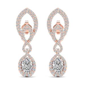 REYES Wholesale Price 14K Solid Gold Lab Grown Diamond Screw Back Drop <b>Earrings</b> For Bridal Luxury Wedding Wear <b>Fine</b> Jewelry - Product Image 2