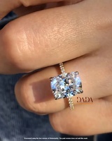 Anillo de Compromiso y Boda de Diamante Cultivado en Laboratorio con Corte Radiante de Lujo, Certificado IGI, Oro de 14K con Baño de Rodio, Anillo Nupcial Personalizado para Mujer