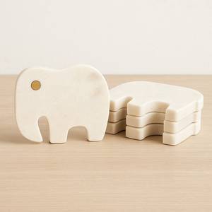 High Quality Handmade <b>White</b> Marble Coffee Tea <b>Coaster</b> New Design Table Top Mat Manufacturer - Product Image 1