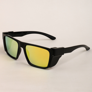 LMAMBA 3416 High Quality <b>Retro</b> Custom Removable Shield Ansi Z87.1 Safety <b>Sunglasses</b> Mirror Square Shades Women Men 2025 - Product Image 2