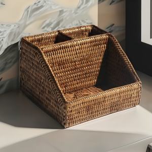 Organizador de Archivos de Papel para Oficina, Portalápices de Escritorio, Organizador de Papelería, Soporte Dividido de Ratán, Accesorio de Muebles de Diseño Moderno - Product Image 4