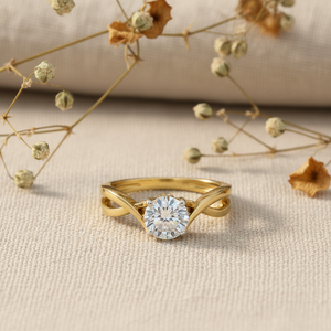 Anillo de Compromiso de Oro de 10k con Diseño Personalizado Hecho a Mano, Anillo Solitario con Diamante Cultivado en Laboratorio VVS1, Fabricante - Product Image 5