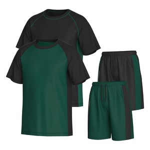 Conjunto Deportivo para Hombre, Camiseta y Pantalones Cortos con Bloques de Color, Cuello Redondo, Secado Rápido, Poliéster y Elastano, Ropa de Verano - Product Image 6