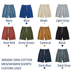 Shorts streetwear pour hommes en toile éco-responsable et polaire technique, longueur genou, avec logo personnalisé, fermeture à cordon de serrage, motif uni - Product Image 6