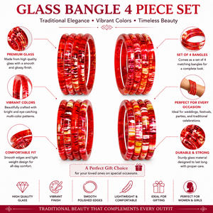 Handcrafted Lampwork Glass <b>Bangle</b> 4 Piece Set Colorful Moon Shape Traditional Ethnic <b>Bangles</b> for Women Wedding Jewelry Wholesale - Product Image 6