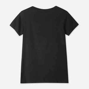 Camisetas de manga corta de poliéster y algodón transpirables de corte regular con pedrería para mujer, ideales para primavera y verano. - Product Image 5