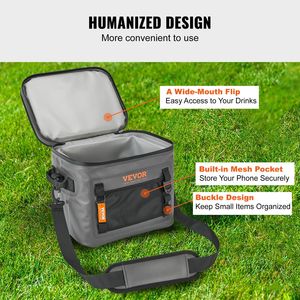 Borsa Termica Morbida Portatile Leggera da 24 Lattine, Impermeabile con Cerniera Antifuoriuscita per Conservare Bevande, Isolamento Termico - Product Image 6