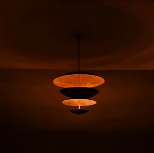 Lustre moderne en laiton, luminaire suspendu rond à plusieurs niveaux, décoration intérieure - Product Image 4
