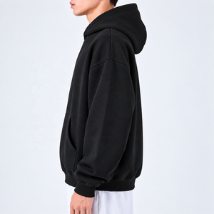 Regular Length Fleece Hip Hop Boxy Fit Men's Anti-Wrinkle 70% Cotton 400g <b>Fluffy</b> Winter <b>Hoodies</b> OEM Service Available - Product Image 4