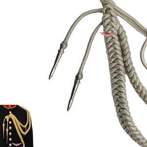 Silver <b>Braided</b> Aiguillette Silver Aiguillette Germany Shoulder <b>Cord</b> Bullion Wire - Product Image 3