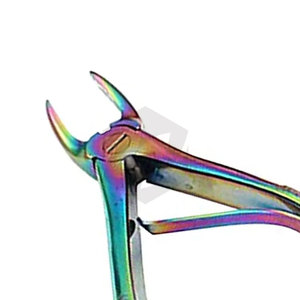 Forceps d'extraction dentaire manuels en acier inoxydable de haute qualité, multicolores arc-en-ciel, instruments pédiatriques - Product Image 3