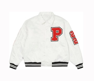 Chaqueta universitaria de satén de seda a la moda de la mejor calidad para hombre, chaqueta universitaria de béisbol personalizada para la universidad y la escuela - Product Image 3