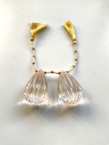 Morganita natural, 2 piezas de gemas talladas en forma de gota para la elaboración de joyería fina. - Product Image 5