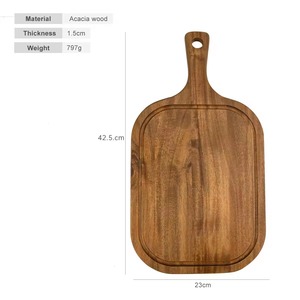 Planche à découper rectangulaire en bois naturel avec poignée intégrée et trou de suspension, écologique, passe au lave-vaisselle, REHMAN CRAFT - Product Image 3