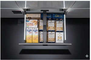 Cajón de Muebles Modernos con Extensión Total, Cierre Suave, Cristal, Metal Delgado, con Luz LED, Hecho en Vietnam para Kit de Cocina - Product Image 6