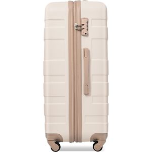 Nuovo modello 3 pezzi espandibile ABS Hardshell set di bagagli resistente 20 ''24'' 28 ''valigia TSA lucchetto oro avorio Spinner ruote - Product Image 3