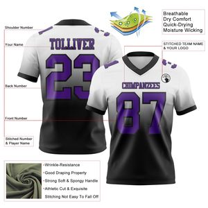 Maillot de football américain en tissu interlock, impression intégrale, nom et numéro d'équipe personnalisés, fournisseur d'usine, équipement de performance athlétique - Product Image 2