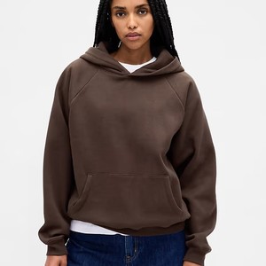 Sweat-shirt à capuche unisexe, coupe classique, manches classiques, couleur unie, poche avant, vêtement décontracté pour l'automne, 100% coton, molleton tricoté - Product Image 2