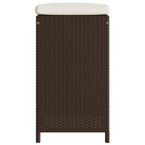 Ensemble de 4 tabourets de bar de jardin blanc crème et marron, mobilier d'extérieur élégant - Product Image 5