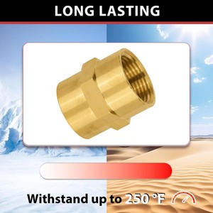 ข้อต่อทองเหลืองหกเหลี่ยมแบบ NPT ตัวเมียขนาด 1/4 นิ้ว - Product Image 5