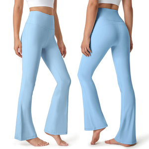 Women's High Waist Sports <b>Leggings</b> Comfortable <b>Flared</b> Design Breathable Stretch Eco Friendly Spandex Polyester Gym Flare <b>Legging</b> - Product Image 4