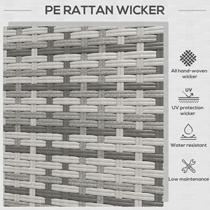 PE Rattan 3-Seat Outdoor Wicker Patio Couch with <b>Deep</b> Seating Cushions Gray Steel <b>Frame</b> for Gardens and Sports Venues - Product Image 4