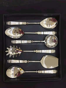 Collection Lustro Serve Opal Grace, couverts de luxe, cuillères de service en coquille, ensemble cadeau Regal Pearl, cuillères Divine Lustre, fête Maharashtra - Product Image 3