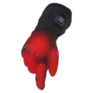 Gants de course chauffants en cuir, à doigts complets, auto-chauffants, pour l'hiver, le ski en extérieur, unisexe, avec fermeture éclair, chauds, noirs - Product Image 2