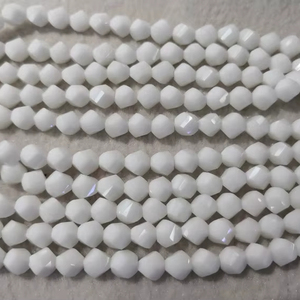 ลูกปัดหยกขาวทรงดาวเจียระไนแบบเต็มเม็ด หยกขาวสำหรับทำสร้อยข้อมือ DIY เครื่องประดับ - Product Image 1