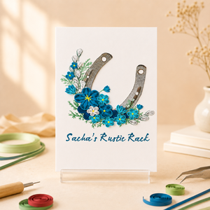 Wholesale Lucky Horse Floral Quilling <b>Card</b> Custom Rustic Farmhouse Flower Handmade Greeting <b>Card</b> Vietnam OEM/ODM Manufacturer - Product Image 1