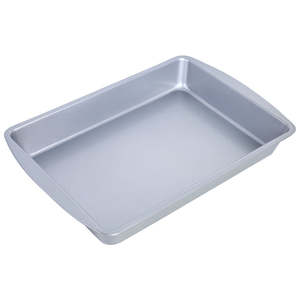 Bandeja rectangular profunda antiadherente de 32 x 22 cm, color gris, apta para horno, utensilio de cocina duradero. - Product Image 1