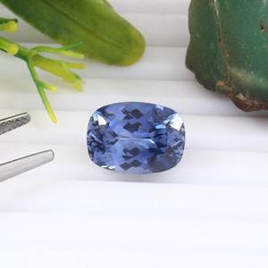 Bague de mariage pour femme en argent 925 sertie de saphir bleu bleuet naturel taille brillant, certifiée IGI, bijoux tendance pour la création de bijoux - Product Image 5