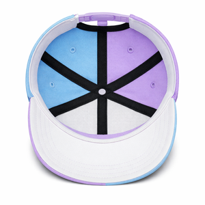 Casquette de baseball personnalisée avec logo, 6 panneaux, bleu clair et violet, casquette de sport avec patch 3D, profil moyen, visière pré-courbée, structurée - Product Image 2