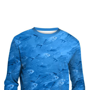Chemise de pêche longue pour homme, coupe classique, col rond, en coton/fibre de bambou, respirante, séchage rapide, imprimée par sublimation, UPF 50, couleur et taille personnalisées - Product Image 3