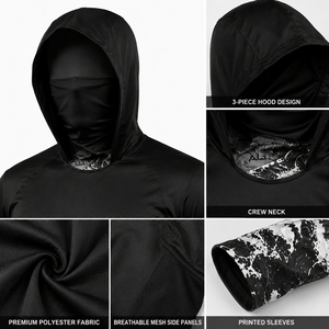 Chemise de pêche à manches longues, imperméable, en polyester, avec capuche, motif camouflage, jersey à transfert thermique, séchage rapide, unisexe, poche avant - Product Image 5