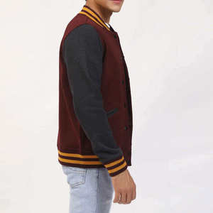 Customizable American Baseball Uniform Unisex Winter <b>Fleece</b>-<b>Lined</b> Breathable Varsity <b>Jacket</b> with Front Logo Casual Top - Product Image 3