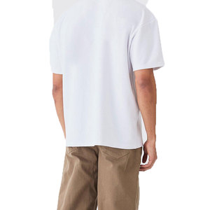 Camiseta Casual de Manga Corta con Cuello Redondo, 100% Algodón, Estilo Vintage, Lavada, Blanca, Gruesa, 300g, Transpirable - Product Image 2