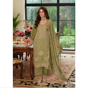 Designer Pakistani Salwar Kameez with Dupatta Set Premium Crush Tissue <b>Women</b> <b>kurta</b> Set for Special Occasion at Wholesale Price - Product Image 1