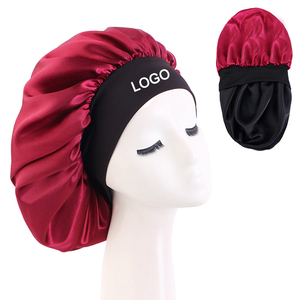 High Quality Satin Sleep Cap Silk <b>Bonnet</b> for Women Large Size Hair Protection Night Cap Custom Logo - Product Image 5