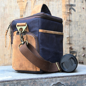 Classic Leather <b>Camera</b> Bag with Zipper Closure Durable Professional Photography Storage <b>Camera</b> bags - Product Image 5