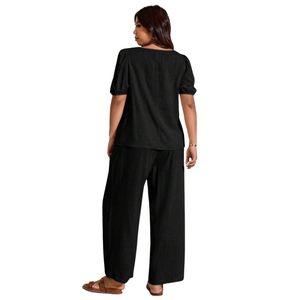 Ensemble de combinaison imprimée pour femmes, tenue décontractée à manches courtes - Product Image 2